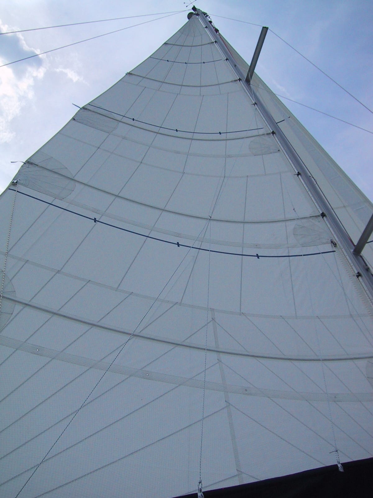Zoom sur une grand-voile fullbatten triradiale
