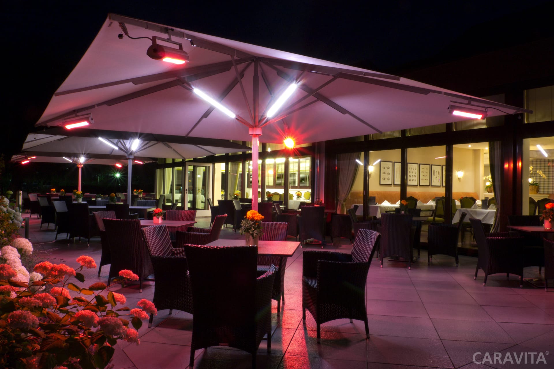 Installation: parasol-esthétique-robuste-terrasse-horeca-