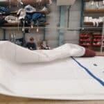 Voile en cour de couture. Réalisation de voile bateau sur mesure